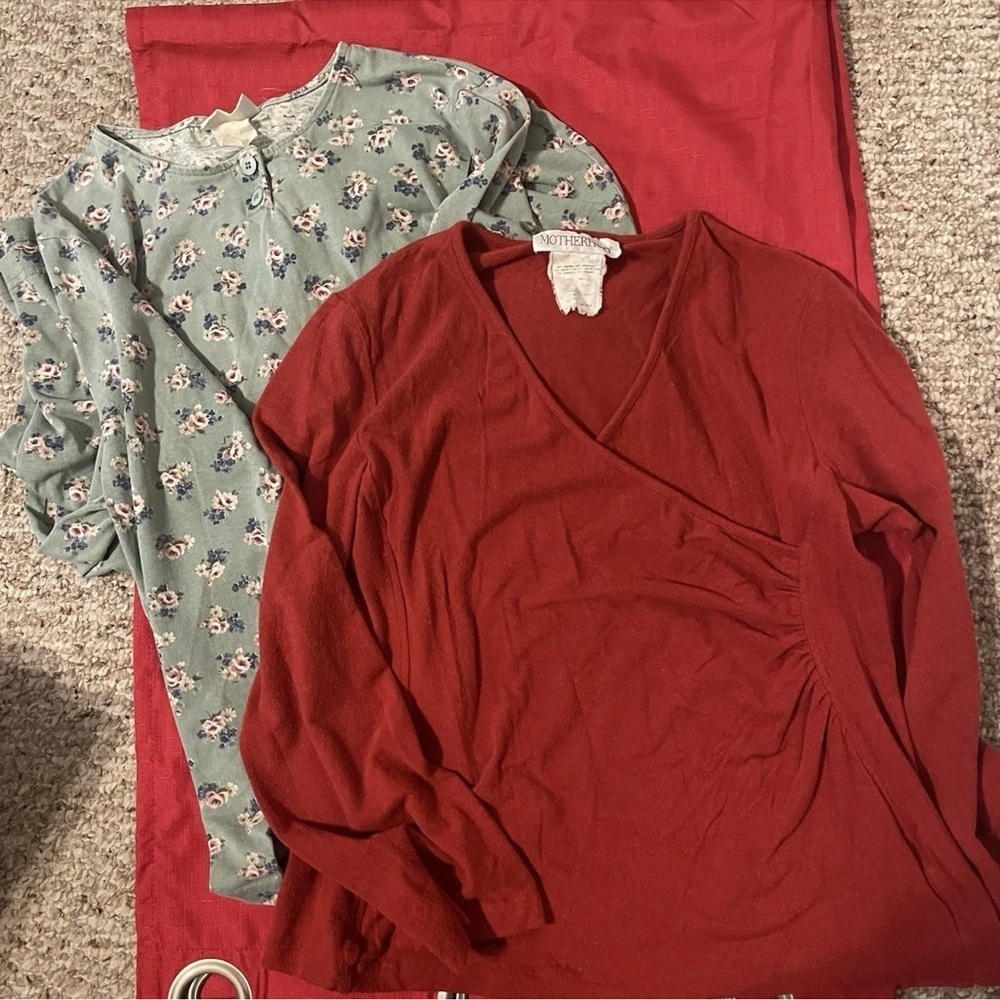 Set Of Two Large Maternity Long Sleeve~Vintage
